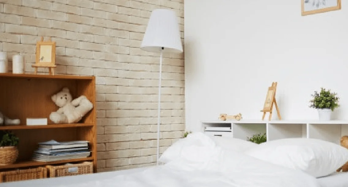 bedroom interior brick texture design ideas