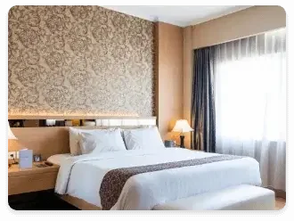 bedroom wall stencil painting idea