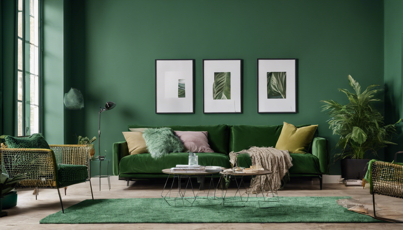 Moody green color living room wall - Aapka Painter Blogs