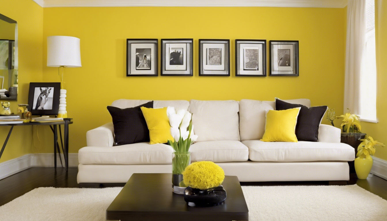 Bright yellow color small living room wall - Aapka Painter Blogs