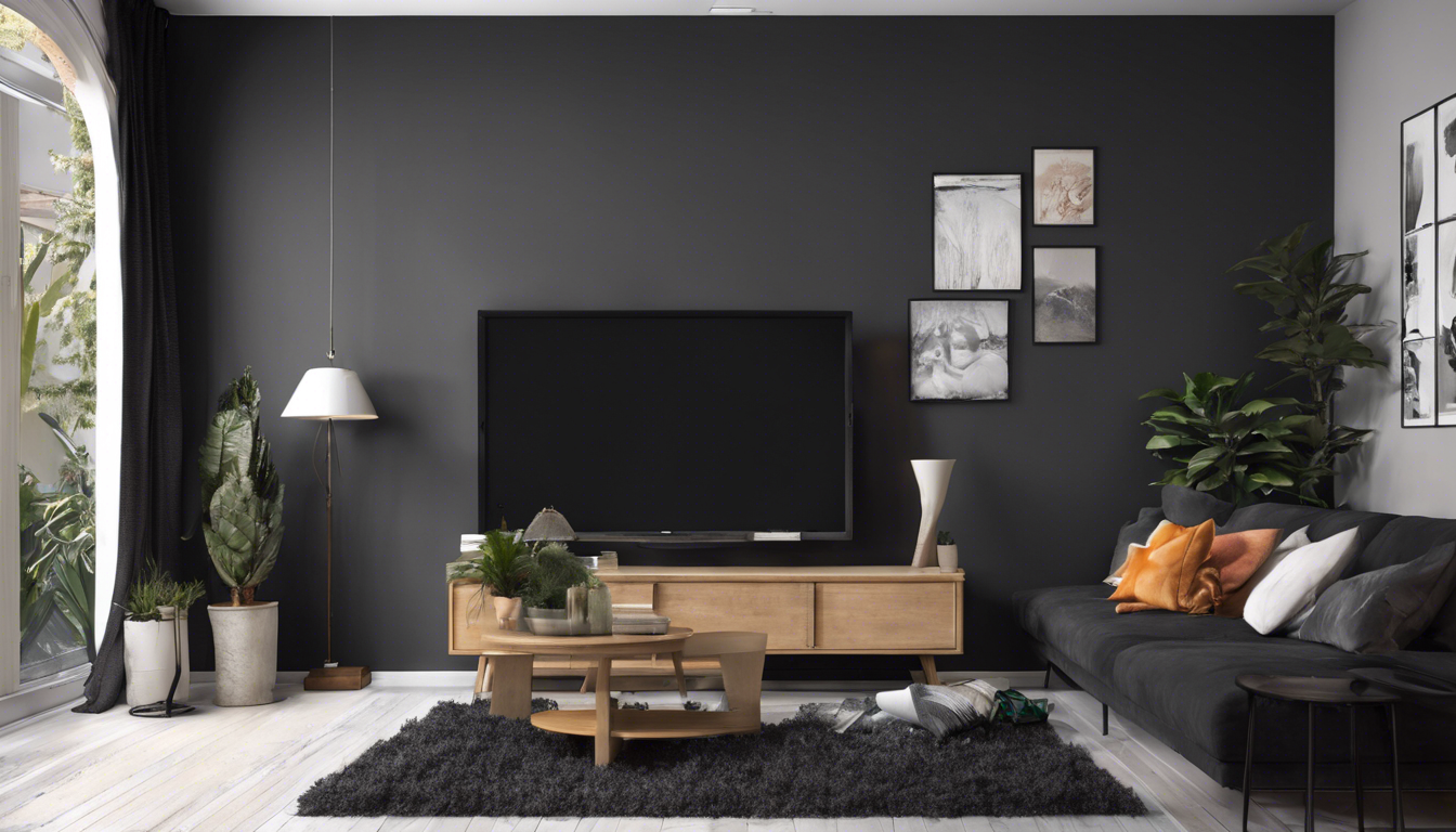 Charcoal black color small living room wall - Aapka Painter Blogs