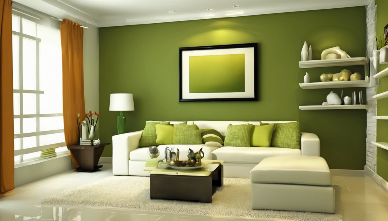 Olive green color small living room wall - Aapka Painter Blogs