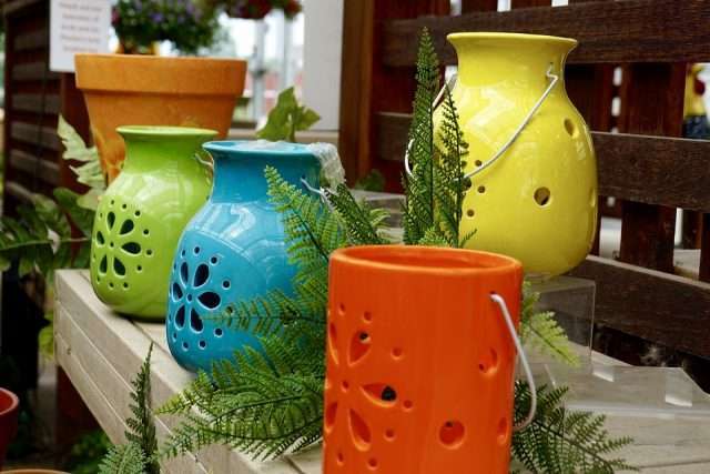 colored pots