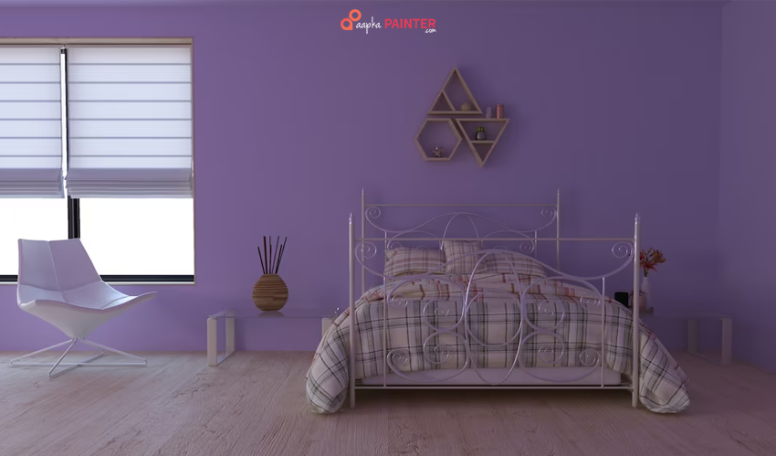 A Pop of Purple Two Colour Combinations for Bedrooms Walls