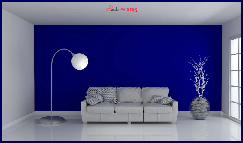 Blue & White Two Colour Combination for Living Room