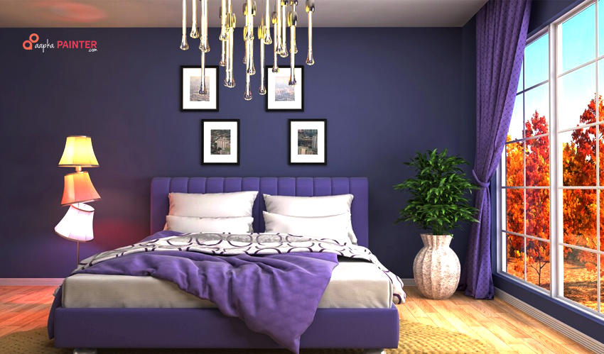 Blue and Purple: Two Colour Combinations for Bedroom Walls