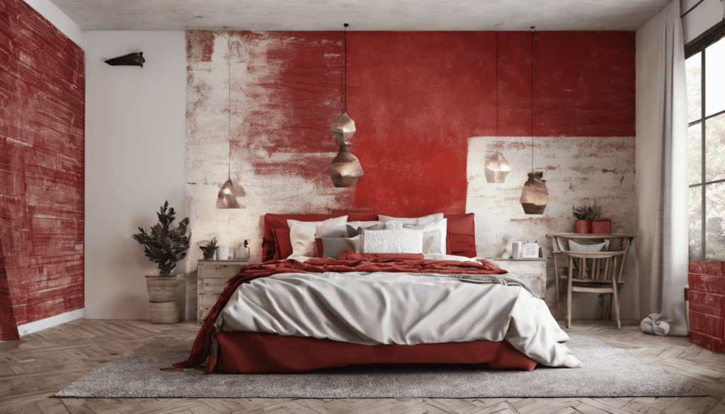 Red and white color combinations inspired by sofa designs  - Aapka Painter