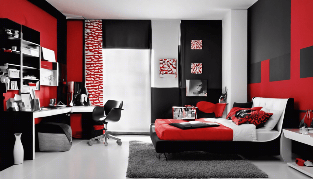 Red and white color combinations inspired by sofa designs  - Aapka Painter