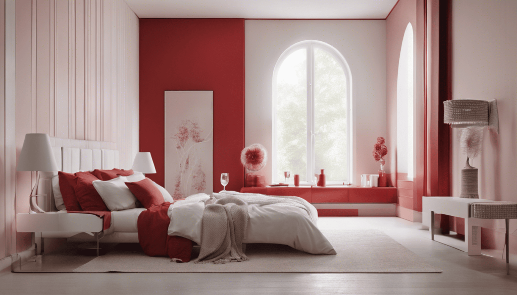 Red and white color combinations inspired by sofa designs  - Aapka Painter