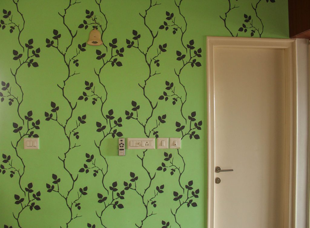 Nature inspired wall stencil design  - Aapka Painter