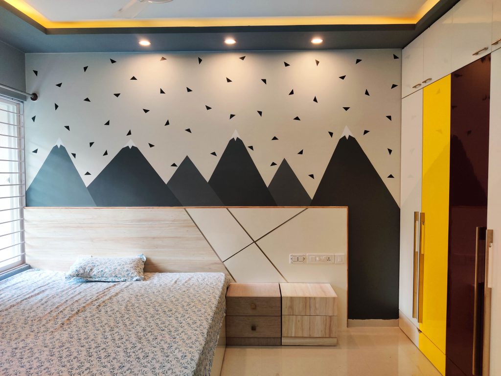 KIDS ROGeometric shapes stencil for modern wall  - Aapka PainterOM