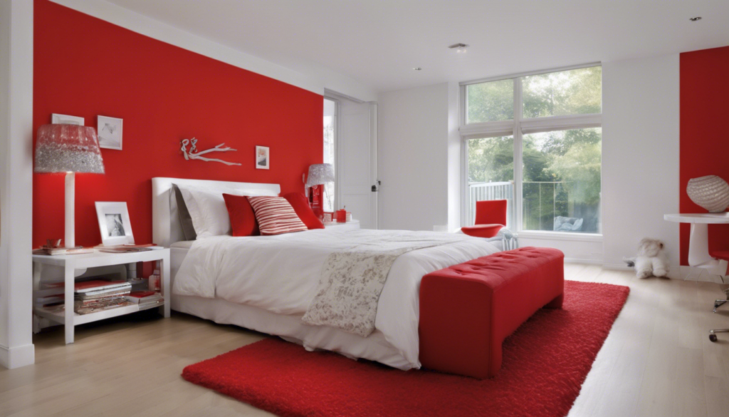 Bright red accent bedroom wall color - Aapka Painter Blogs