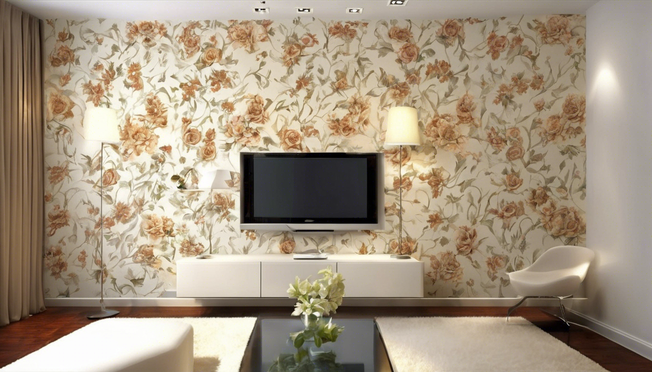 Floral wall texture design for living room - Aapka Painter Blogs 