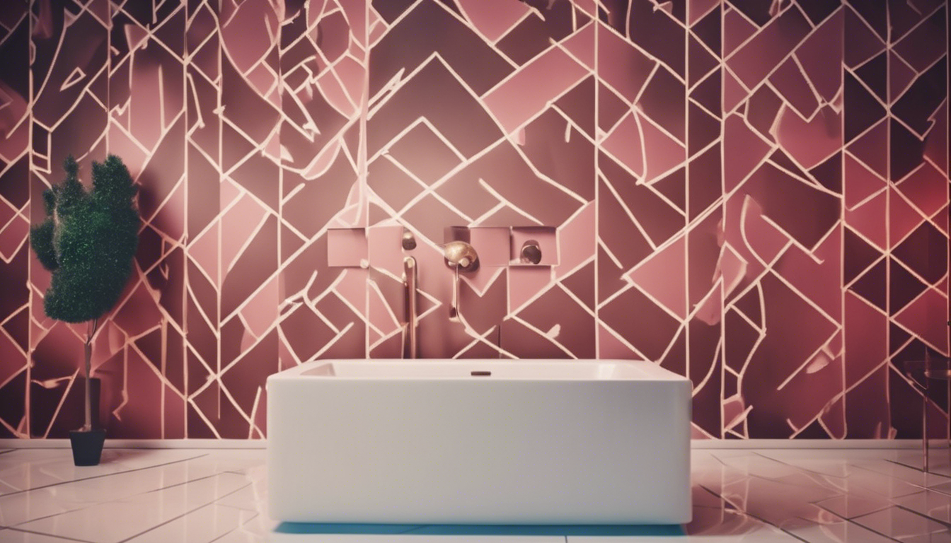 Geometric wallpaper bathroom design - Aapka Painter Blogs