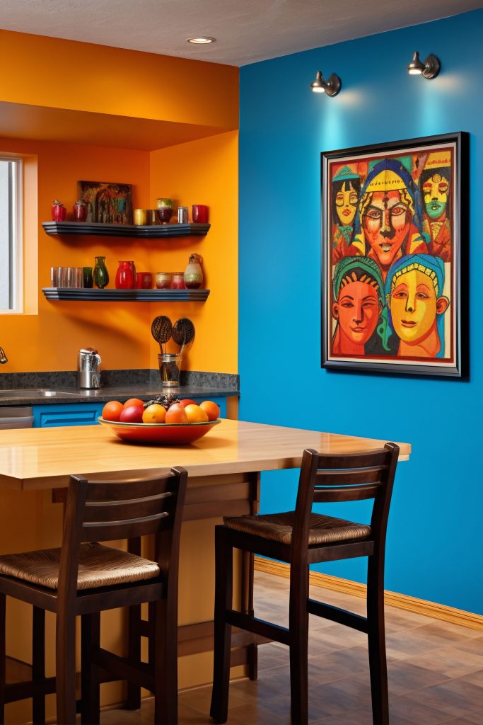 Blue and yellow colour combination for bedroom walls  - Aapka Painter