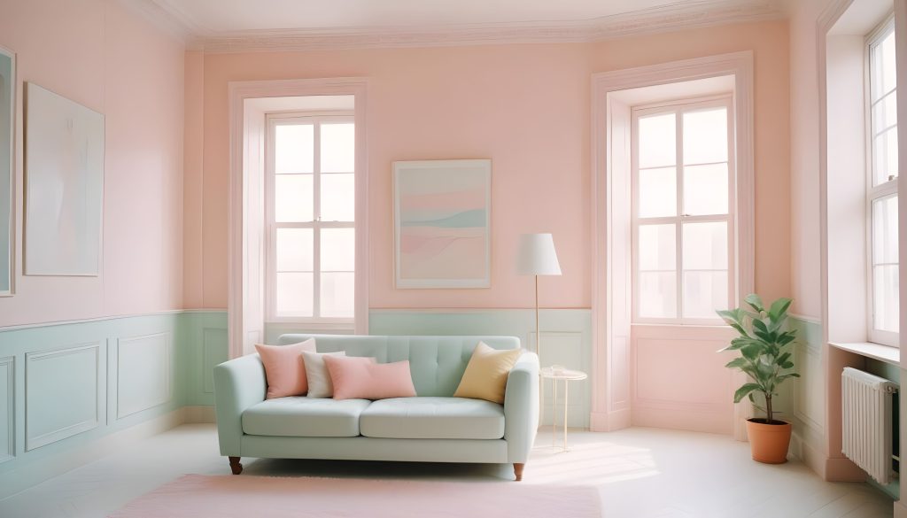 Soft pastel colour combination for room decor  - Aapka Painter