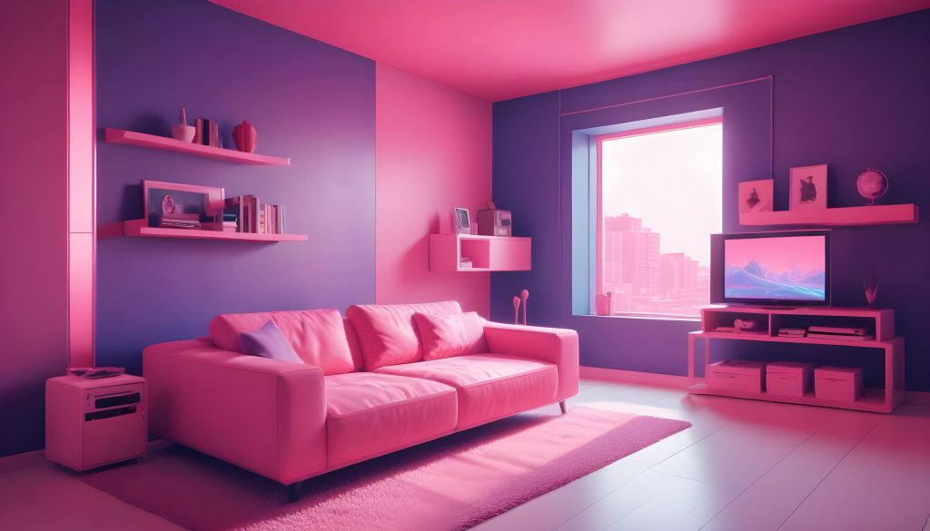 Pink and purple colour combination for bedroom walls  - Aapka Painter