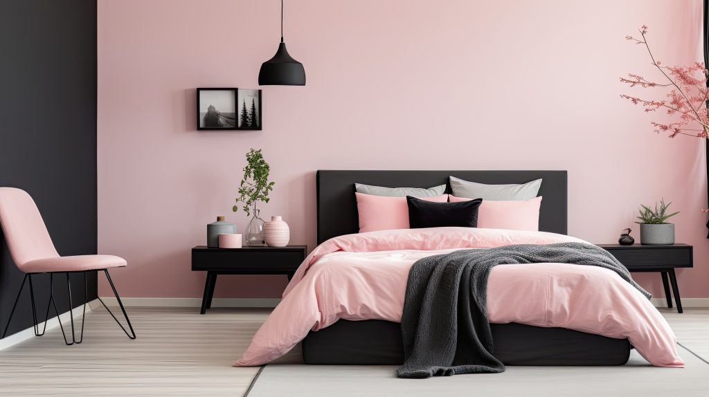 Color combination of black and pink for wall  - Aapka Painter