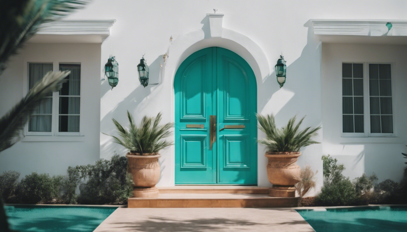 Turquoise color front door - Aapka Painter Blogs