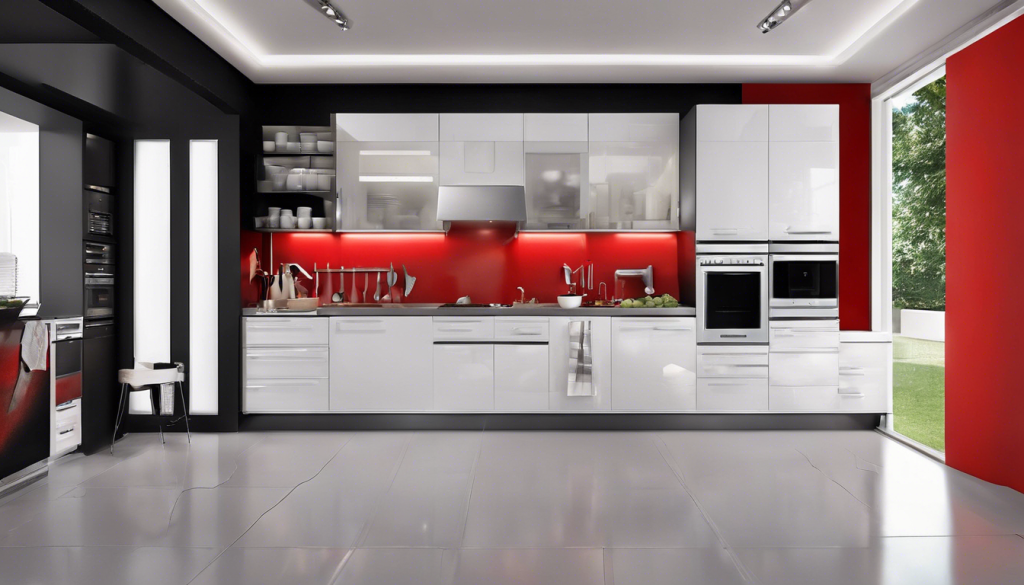 Black and bright red kitchen wall color - Aapka Painter Blogs