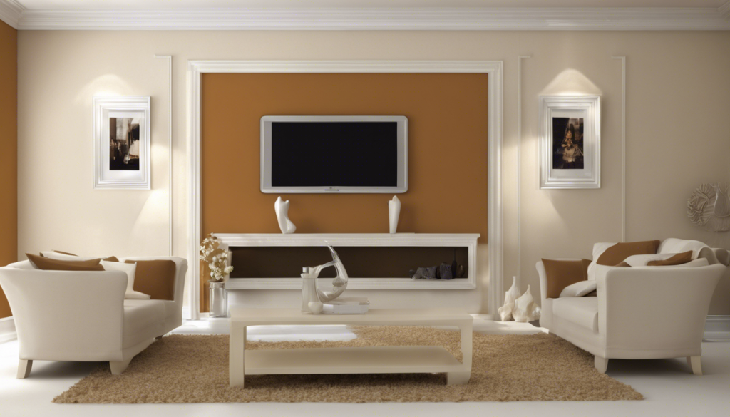 Brandy and pure ivory color living room - Aapka Painter Blogs