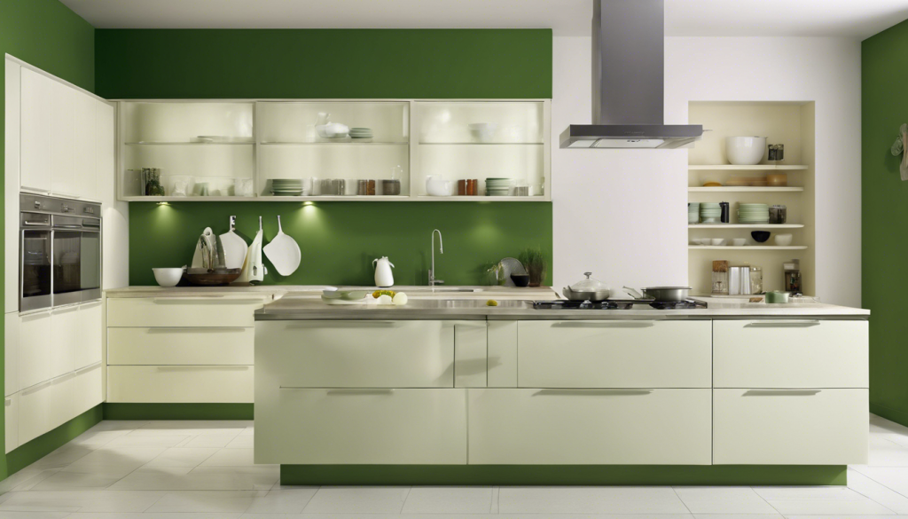 Forest green and soft white kitchen wall color - Aapka Painter Blogs