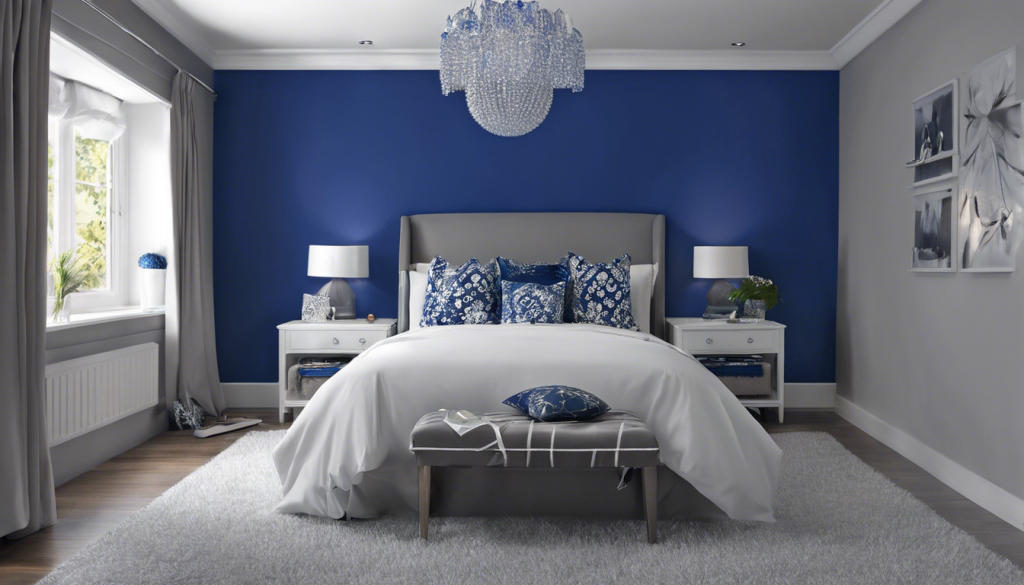 Grey and royal blue color combination bedroom - Aapka Painter Blogs