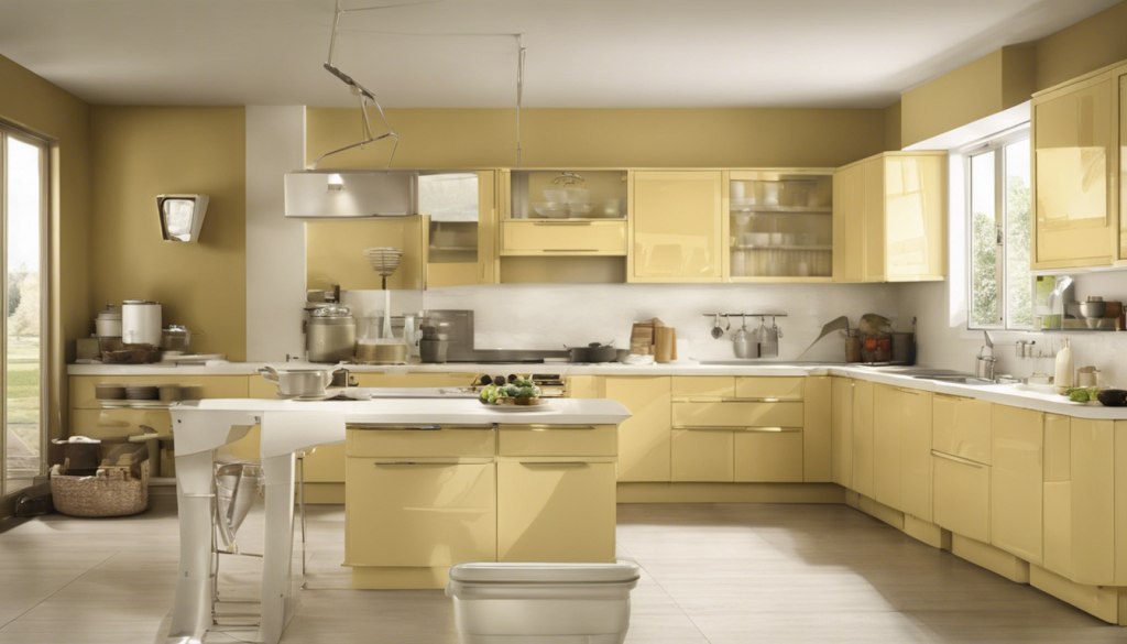 Honey mustard and pure ivory white kitchen wall color - Aapka Painter Blogs