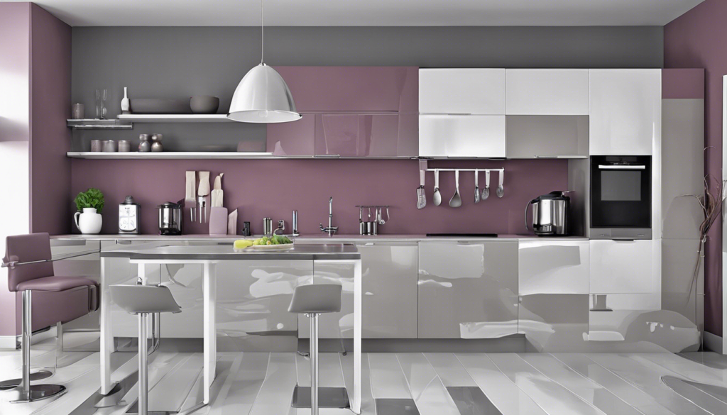 Mauve and grey kitchen wall color - Aapka Painter Blogs