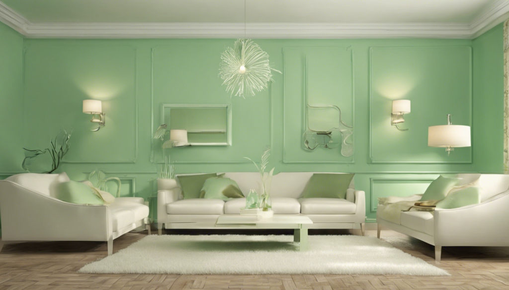 Mint green and ivory color combination living room - Aapka Painter Blogs