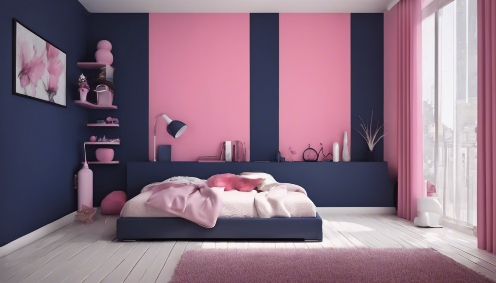 Navy blue and pink wall color combination - Aapka Painter Blogs