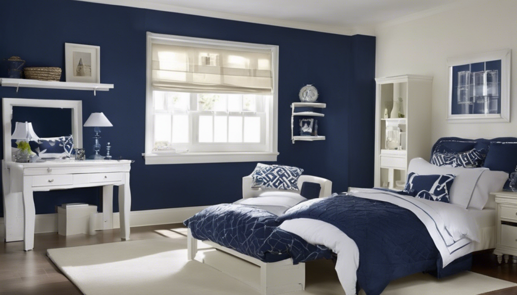 Navy and white color combination bedroom - Aapka Painter Blogs