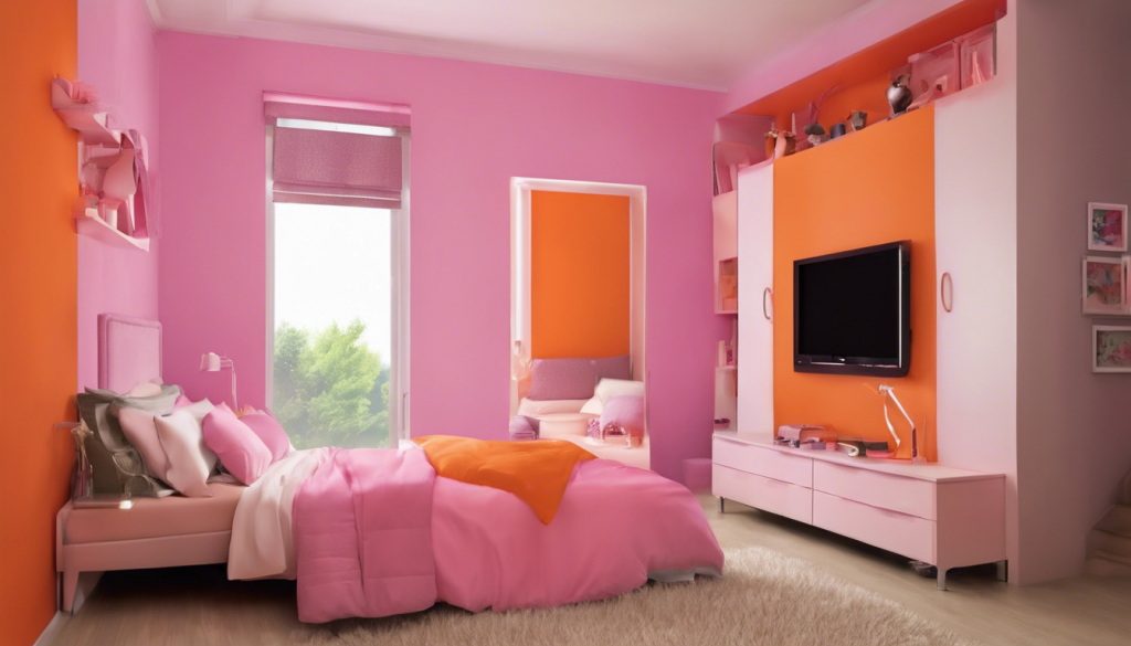 Orange and pink wall color combination - Aapka Painter Blogs