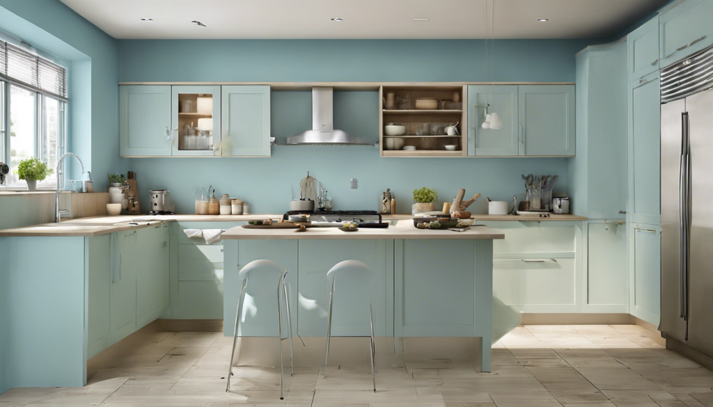 Pastel blue kitchen wall colors - Aapka Painter Blogs