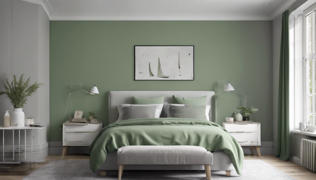 Sage green and grey color combination bedroom - Aapka Painter Blogs