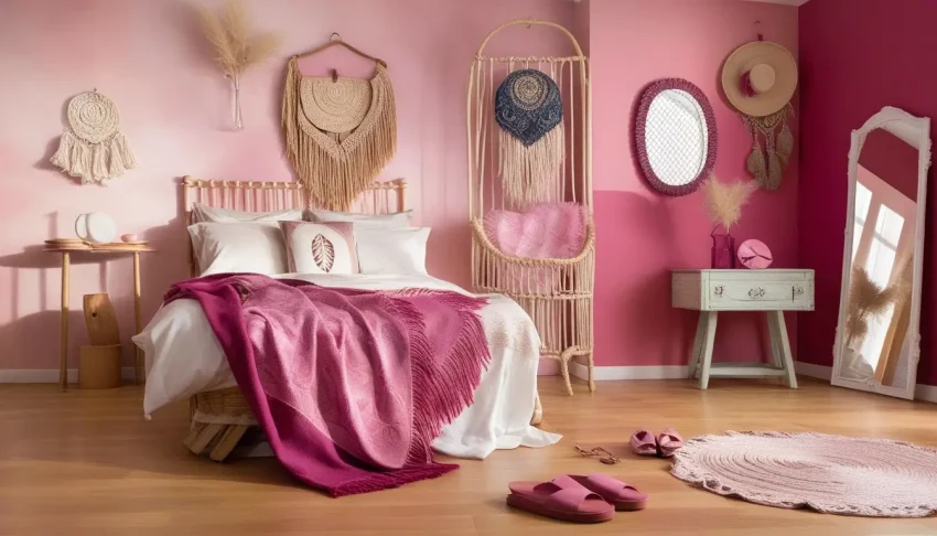 Bohemian Bedroom Inspiration: Pink Two-Colour Combinations - Aapka Painter Blogs