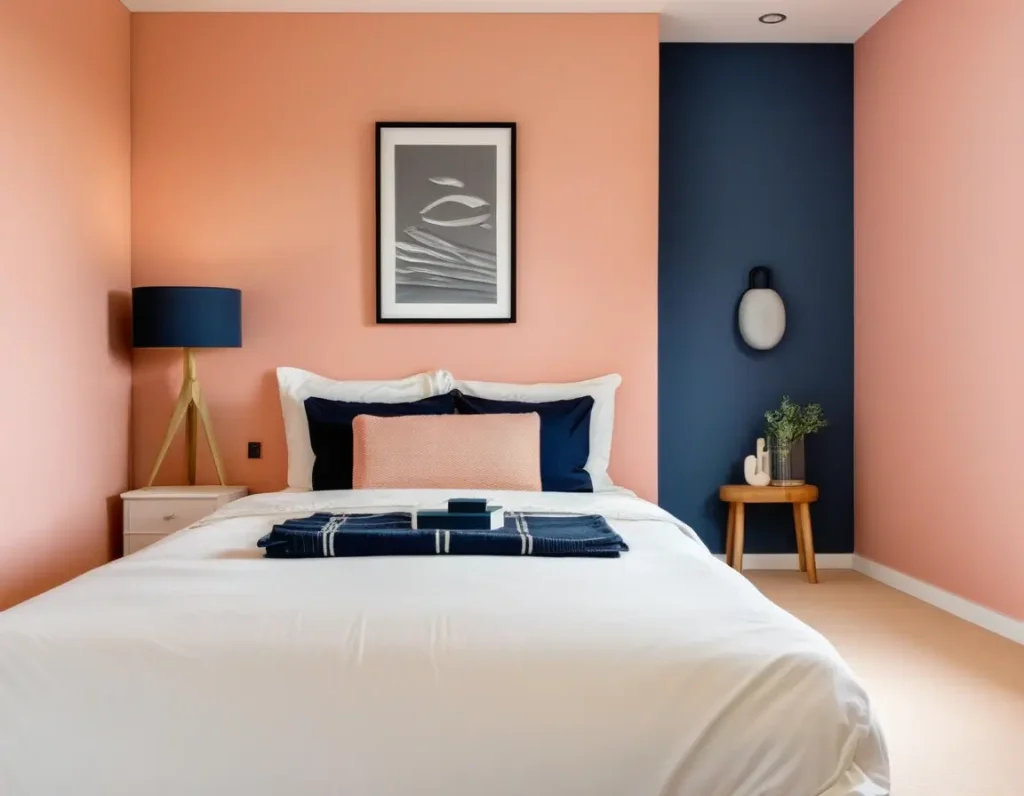 Peach Pink and Navy Blue: Contrasting Sophistication in Design - Aapka Painter Blogs