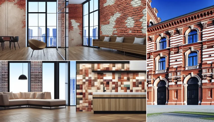 Creative brick wall texture design enhancing a stylish home interior.