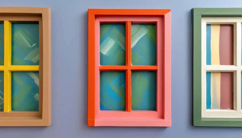 Colorful window frames showcasing creative paint ideas to enhance home decor.