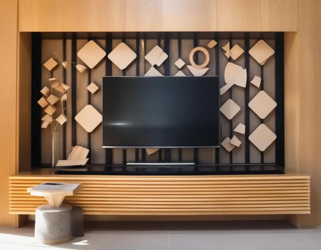 Sustainable TV panel designs made with eco-friendly materials.
