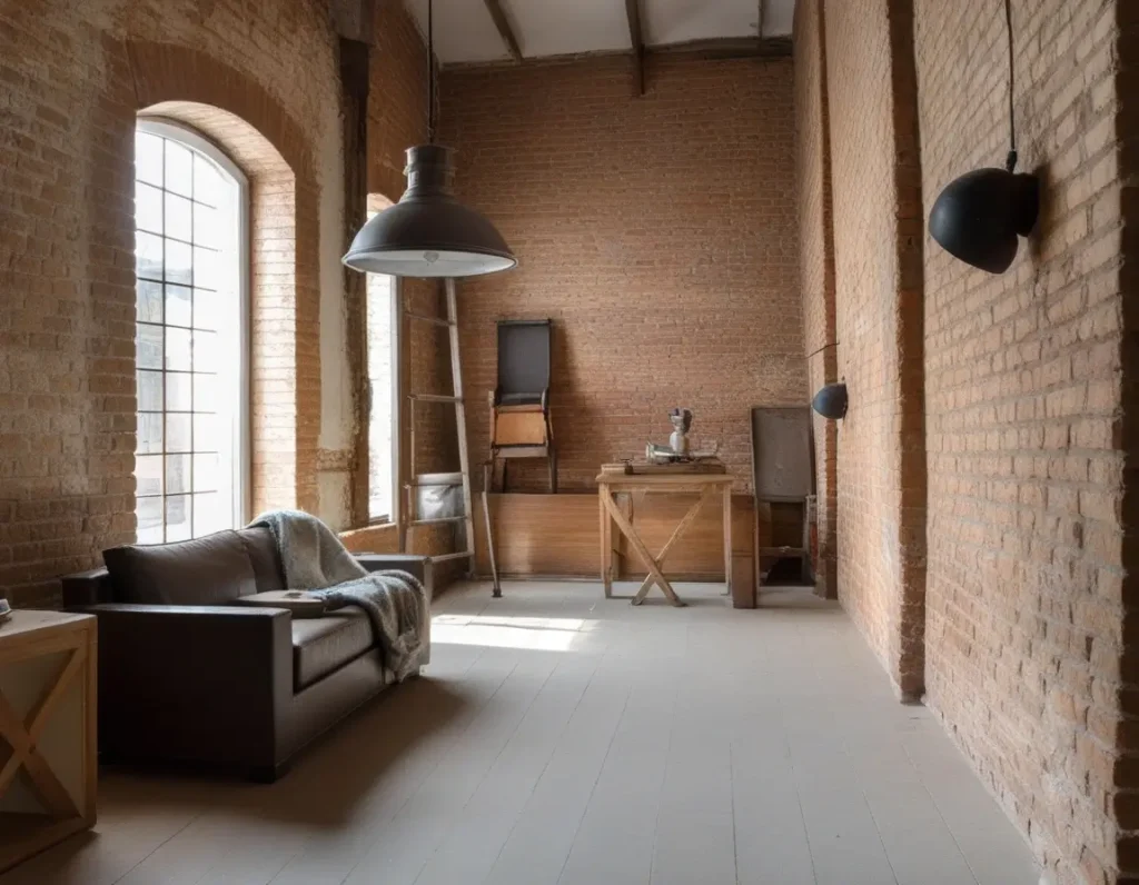 Industrial-inspired rustic exposed brick wall texture for edgy interiors.
