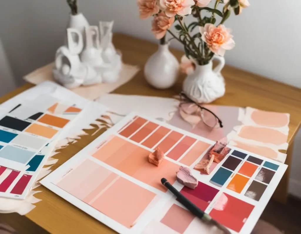 A variety of peach shades to create a modern and stylish home aesthetic.
