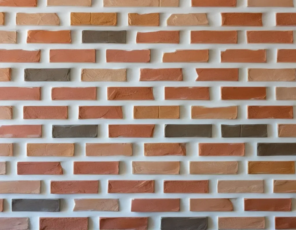 3D brick wall panels adding depth and texture to a modern space.
