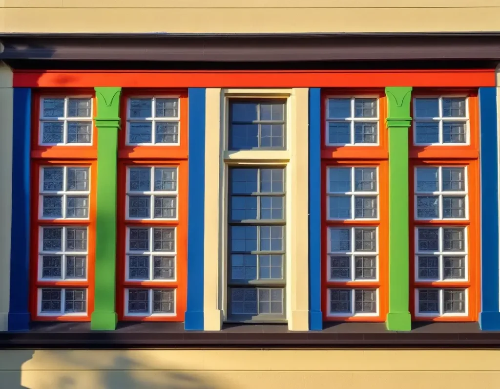 Vibrant window frame colors that create a bold and stylish look.
