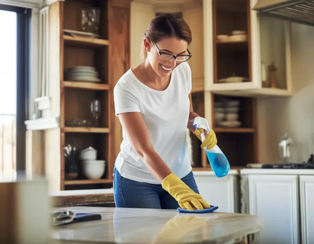 Tips for maintaining the cabinets in an L-shaped modular kitchen.
