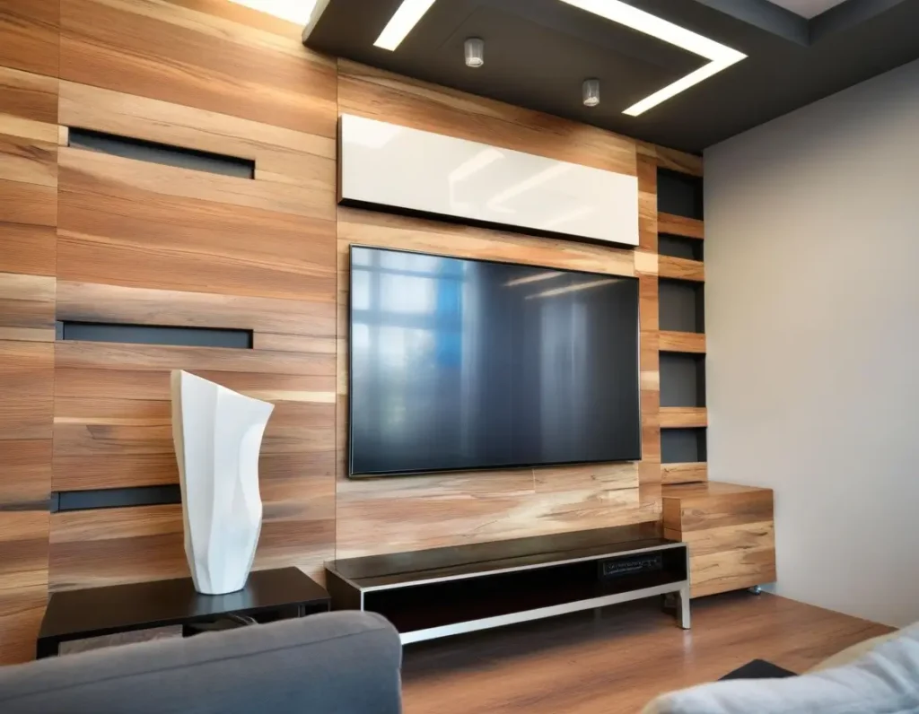 Sophisticated TV panel setup showcasing the significance of design in living spaces.
