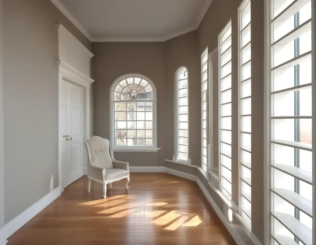 Elegant white and neutral window frames for a timeless aesthetic.
