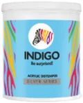 Indigo Paints Acrylic Distemper Silver price 1 ltr, 20 litre price, colours shades, 10 4 colors