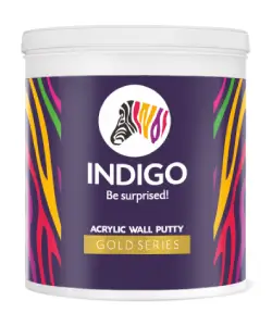 Indigo Paints Acrylic Wall Putty price 1 ltr, 20 litre price, colours shades, 10 4 colors