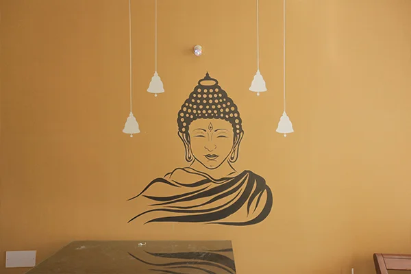  buddha and morning raga wall stencil